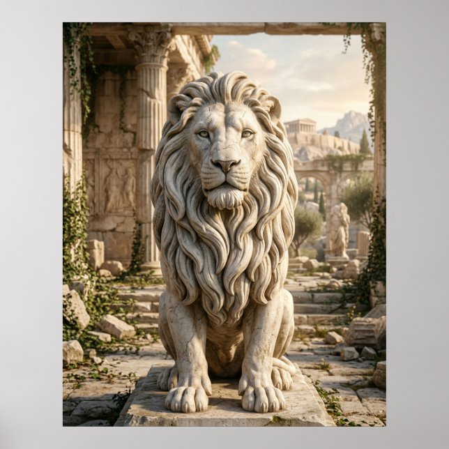 Póster Templo del León de Mármol Guardián (Frente)