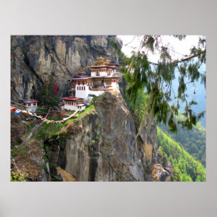 Póster Templo del monasterio de Taktsang en Bután - nido 