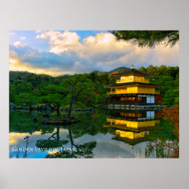 Póster Templo del Pabellón Dorado Kyoto Japón Paisaje