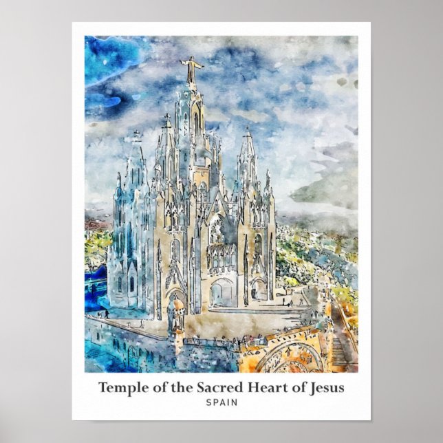 Póster Templo del Sagrado Corazón de Jesús Viaje (Frente)