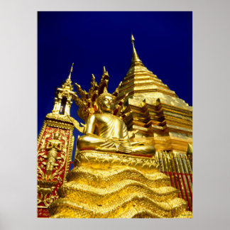 Póster Templo Dorado - Chiang Mai - Tailandia