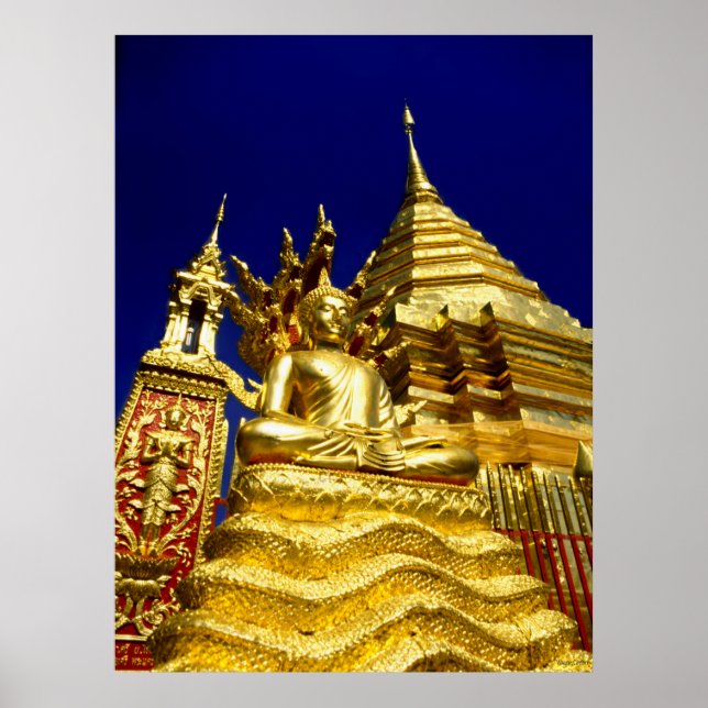 Póster Templo Dorado - Chiang Mai - Tailandia (Frente)