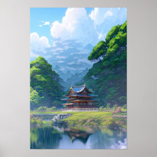 Póster Templo en el bosque Verdant