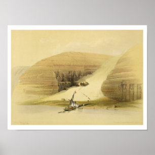 Póster Templo excavado de Abu Simbel, de "Egipto y de NU