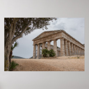 Póster Templo griego en Segesta, Sicilia
