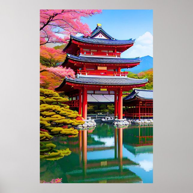 Póster Templo japonés (Frente)