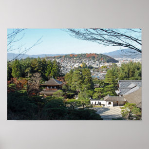 Póster Templo Kioto y Ginkaku-ji, Japón