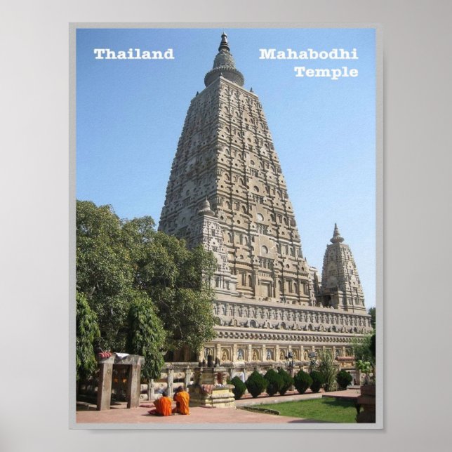 Póster Templo Mahabodhi - Tailandia - (Frente)