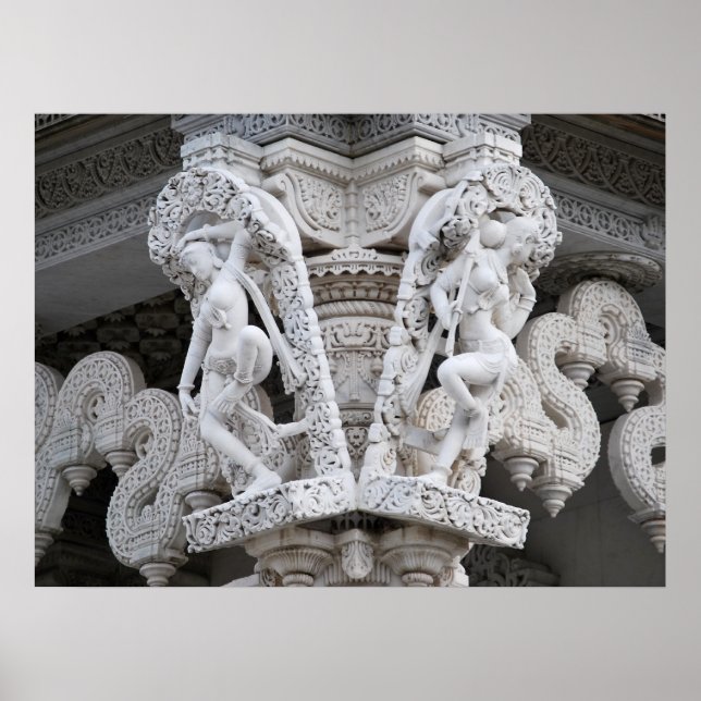 Póster Templo Neasden - Baps Shri Swaminarayan Mandir (Frente)