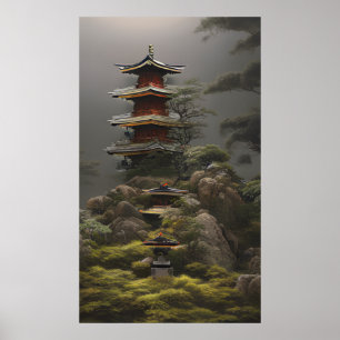 Póster Templo - Pintura colorida