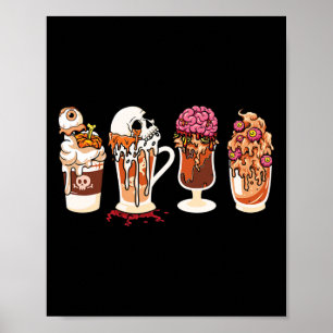 Póster Temporada Cae Café Horror Película Y Café Hallowee