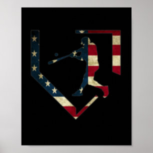 Póster Temporada de béisbol de secundaria jugador de béis