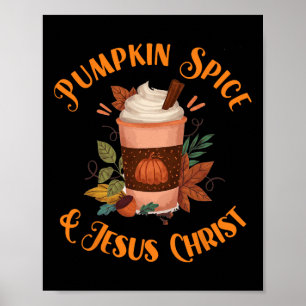 Póster Temporada De Caída Especie De Calabaza Cuta Y Jesu
