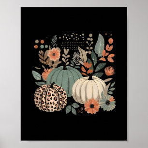 Póster Temporada de Calabaza Flor Silvestre Día de Acción