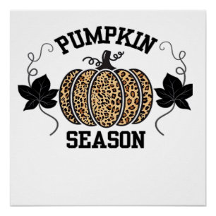 Póster Temporada de Calabazas Diseño de Calabaza con Est