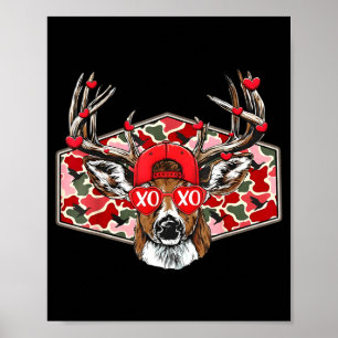 Póster Temporada de caza de ciervos Camo Xoxo San Valentí