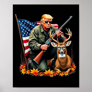 Póster Temporada de Caza de Ciervos Camuflaje Bandera Vin