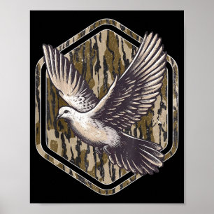 Póster Temporada de caza de palomas camuflaje Vintage Bot