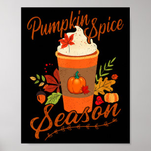 Póster Temporada de especias de calabaza Temporada de oto