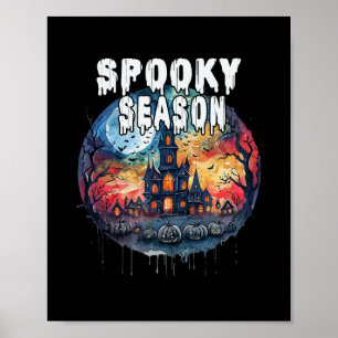 Póster Temporada de Halloween espeluznante