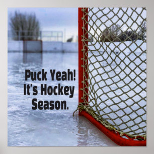 Póster Temporada de hockey Hielo Frío Humor Gracioso Puck