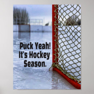 Póster Temporada de hockey Hielo Frío Humor Gracioso Puck