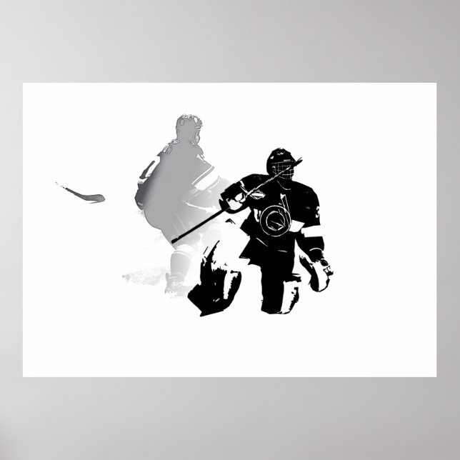 Póster Temporada de hockey sobre hielo - Goalie y Forward (Frente)