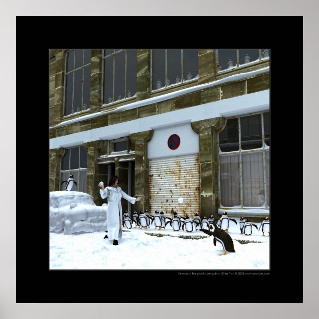 Póster Temporada de pingüinos juguetones (Frente)