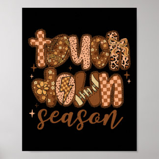 Póster Temporada de touchdown de fútbol americano a cuadr