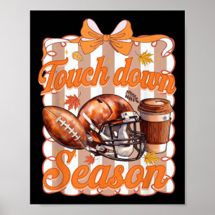 Póster Temporada de touchdown de fútbol, Coqueta de fútbo