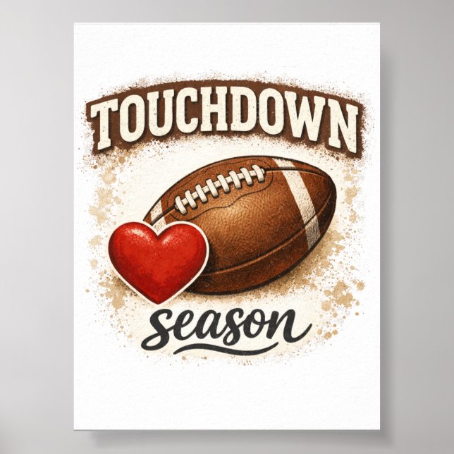 Póster Temporada de touchdown descarga digital imprimible (Frente)