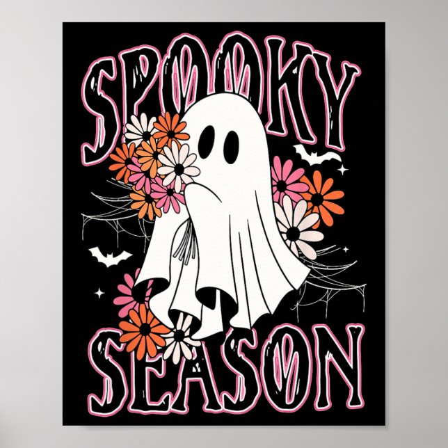 Póster Temporada espeluznante Fantasma Halloween Disstume (Frente)