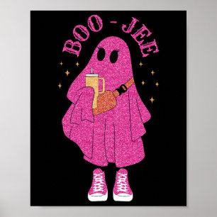 Póster Temporada espeluznante Fantasma Rosa Halloween Dis