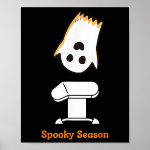 Póster Temporada espeluznante Halloween Ghost Gymnast Vau