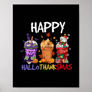 Póster Temporada Feliz de Halloween Día de Acción de Grac
