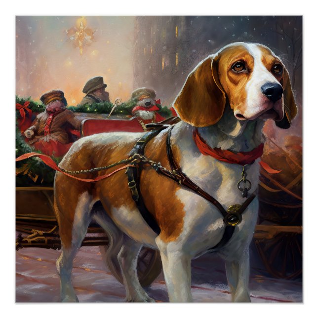 Póster Temporada festiva de los Navidades Beagle (Anverso)