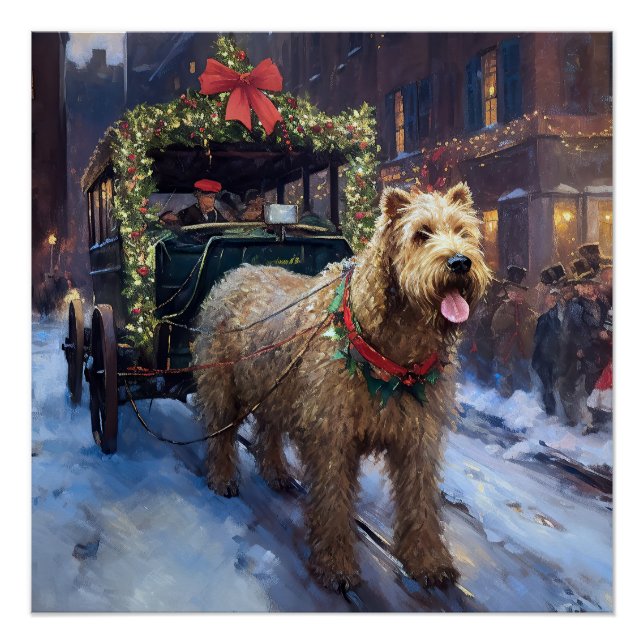 Póster Temporada festiva de los Navidades Wheaten Terrier (Anverso)