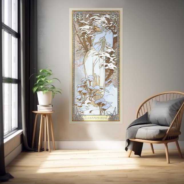 Póster Temporada L'Hiver Art Nouveau Alphonse Mucha (Subido por el creador)