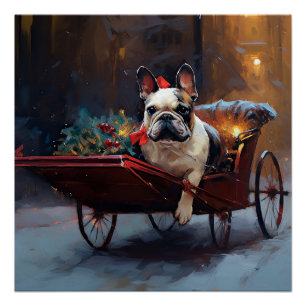 Póster Temporada Navideña del Bulldog Francés