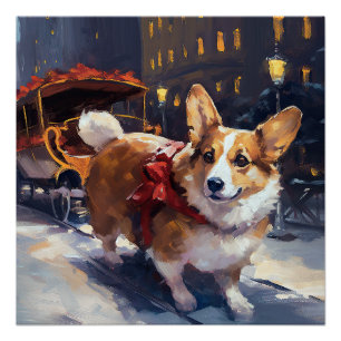 Póster Temporada Navideña del Corgi