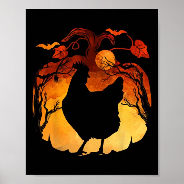 Póster Temporada otoño: disfraz de pollo de Halloween (Frente)
