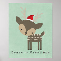 Temporadas Saludos Navidades Deer En El Sombrero R