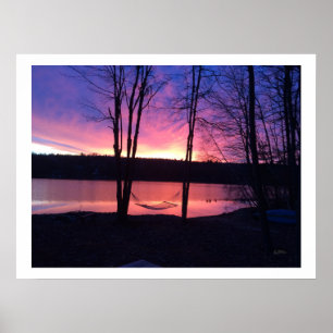 Póster Temprano amanecer en el lago