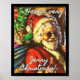 Póster Ten A Los Navidades De Jerry Garcia Santa Holiday