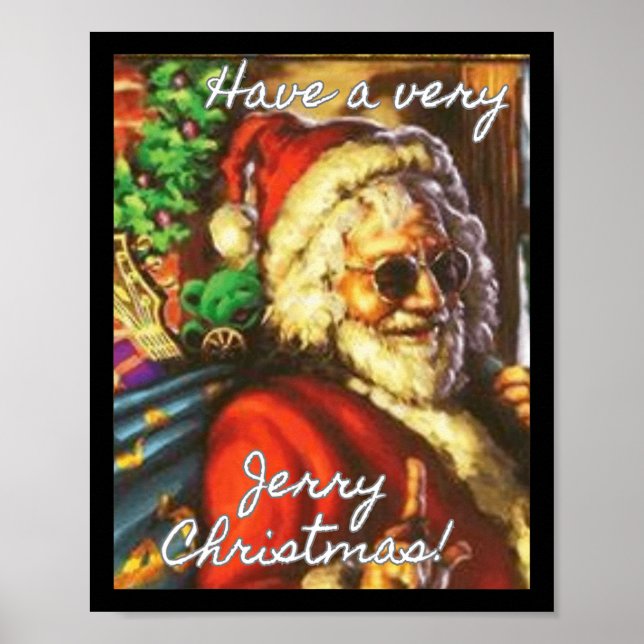 Póster Ten A Los Navidades De Jerry Garcia Santa Holiday (Frente)
