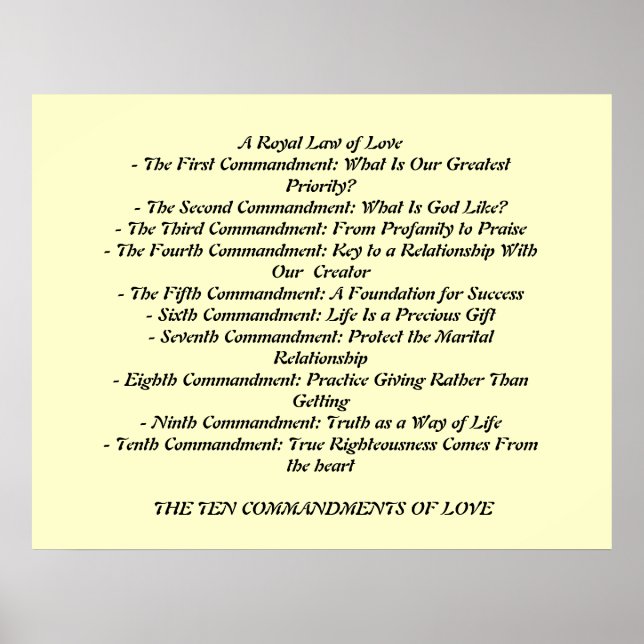 Póster TEN COMMANDMENTS OF LOVE...poster (Frente)