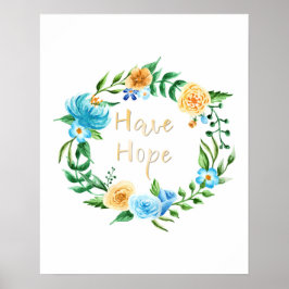 Póster Ten Hope Floral Wreath Poster