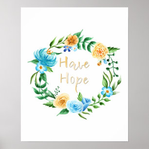 Póster Ten Hope Floral Wreath Poster