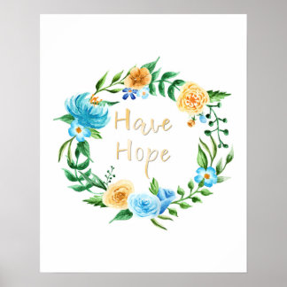 Póster Ten Hope Floral Wreath Poster