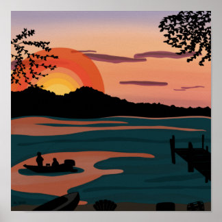Póster Ten Mile Lake Sunset